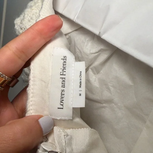 LOVERS AND FRIENDS Tweed Josephine Romper in White - Picture 9 of 9